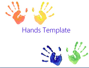 Color Paint Handprint Art PPT Template Télécharger