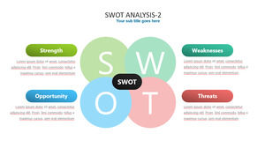 Renk yuvarlak SWOT analizi PPT malzemesi