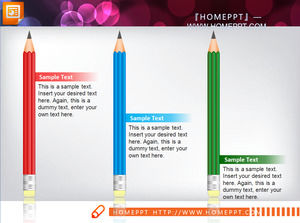 Lápis coloridos Inscrição gráficos Slides