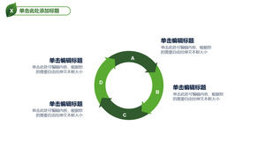 Concise circular four-cycle relationship PPT template