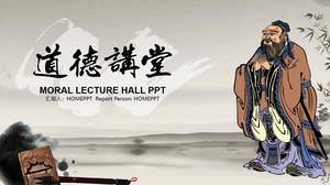 Confucius traditional culture morality lecture PPT template