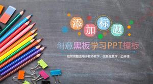 Modelo de PPT de lousa criativa lápis de cor