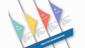 Creative crack effect four-column PPT graphics