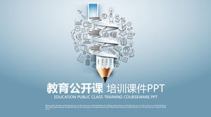 Fond de crayon dessiné main créative du modèle PPT classe ouverte éducation formation