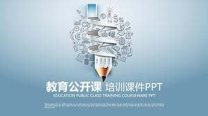Creative pencil teaching courseware PPT template