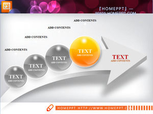 Crystal style 3d 3d slides flow chart template