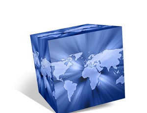 Cube Berbentuk Bumi Planet powerpoint template yang