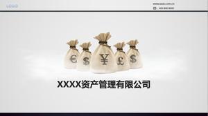 Currency symbol money bag background PPT template