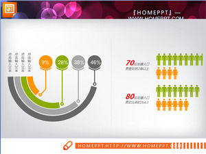 Curved PowerPoint demográfica gráfico de barras de download