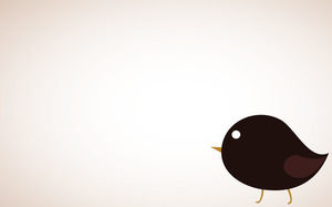 Cute cartoon bird PPT background picture