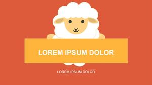 Cute cute cartoon lamb PPT template