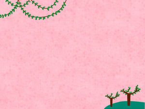 Cute little tree PPT background on pink background