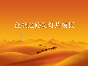 Desert camels hold up the Silk Road Slideshow template