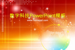 เวลาดิจิตอลเทคธีมแม่แบบ PowerPoint ฟรีดาวน์โหลด