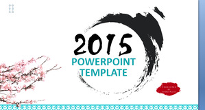 Dynamic ink plum blossom Chinese style PPT template download