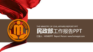 Modèle de rapport PPT de rapport de travail dynamique du ministère des Affaires civiles