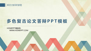 Dinamis multicolor tesis retro PPT pertahanan Template