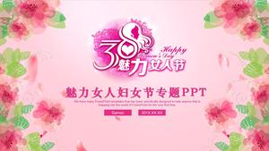 Динамичный розовый женский день PPT шаблон