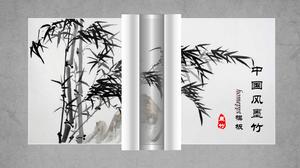 Dynamically open reel bamboo bamboo PPT template