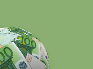Earth Planet Illustrated with Money Bills powerpoint template