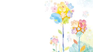 エレガントで新鮮な水彩画の花PPT背景画像