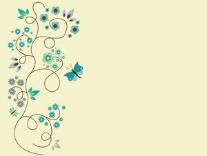 Элегантное искусство бабочка любовь цветок PPT фоновый рисунок