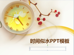 Elegant clock background time like water PPT template