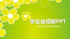 Elegant flower student will recruit new PPT template