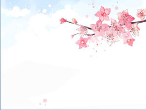 Elegante gemalte Blumen PPT Hintergrundbild