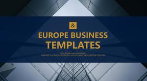 Modèle de PPT d'affaires de style simple atmosphère européenne et américaine