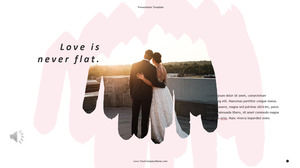 ヨーロッパとアメリカのスタイルの結婚式の写真PPTのアルバムのテンプレート