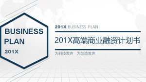 Template PPT rencana bisnis berwarna biru yang indah dan serbaguna