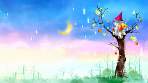 Rafinat castel desene animate imagine de fundal PPT
