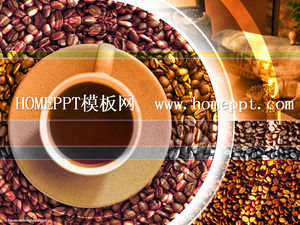 Exquisite coffee background PPT template download