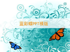 絶妙なファッショナブルな韓国の蝶のPPTテンプレートのダウンロード