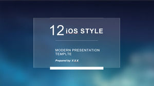 Fantasi latar belakang biru tembus minimalis ppt template gaya Eropa dan Amerika iOS