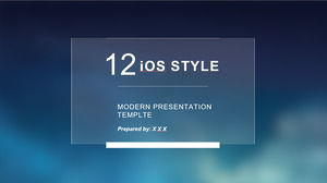 ファンタジーブルーの背景半透明のミニマリストヨーロッパとアメリカのiOSスタイルのPPTテンプレート