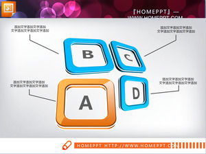 Fin tri-dimensională relație paralelă PPT materiale diagramă descărcare