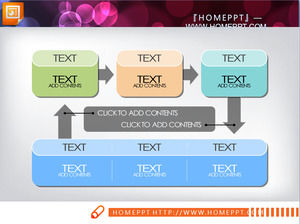 Flat-style PowerPoint flow chart template download