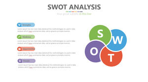 Flower type SWOT points list PPT template