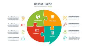 Four puzzle effects PPT graphics material