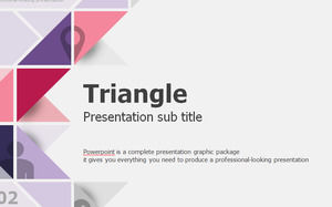 Free download of European and American PPT template with pink triangle combination background
