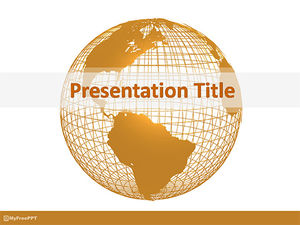Templat PowerPoint Wireframe Globe Gratis