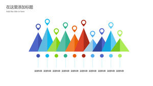 Diagrama de cone de cor fresco Material de modelo PPT