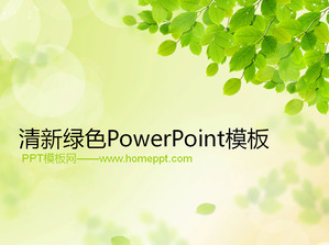 Fresh green leaf background with environmental protection Slide template