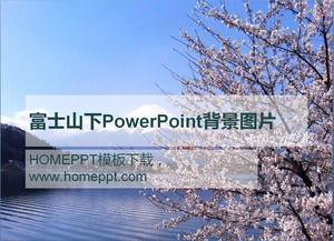 Fuji Dağı Kiraz Çiçeği PowerPoint arka plan görüntüsü Fuji Dağı Kiraz Çiçeği PowerPoint arka plan görüntüsü
