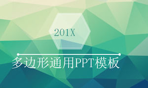 緑色の低平面ポリゴンの背景を持つ汎用ビジネスPPTテンプレート