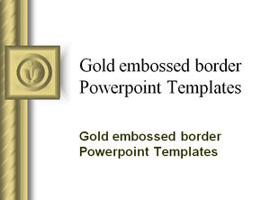ゴールドは国境Powerpointのテンプレートをエンボス加工しました