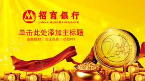 Golden China Merchants Bank Investment Finance Szablon PPT