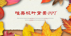 Daun Daun Emas Latar Belakang PPT Template, Tanaman PPT Template Unduh